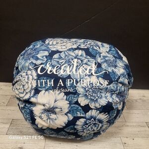 Blue Floral Accent PILLOW